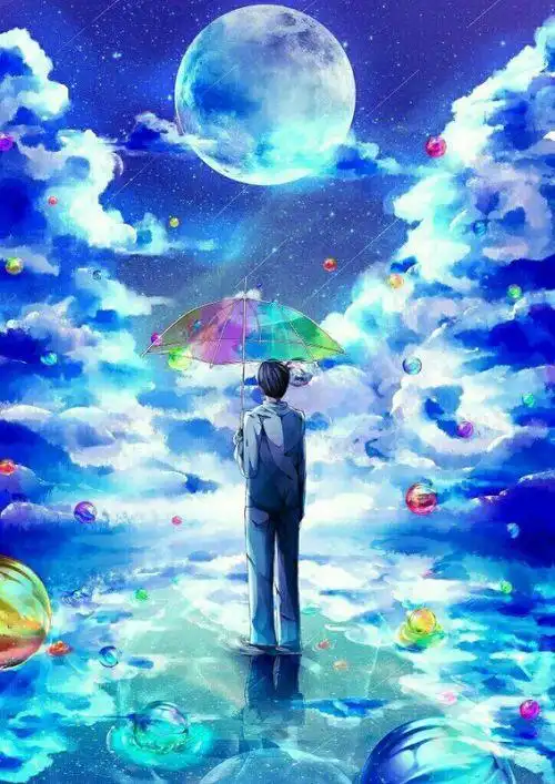 (以蓝色为背景人物是男的)