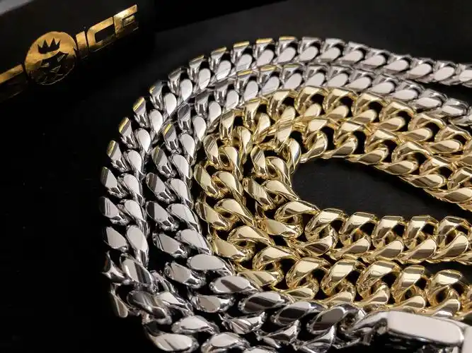 kingice14k金项链项链古巴链条溜达大金金链嘻哈项链