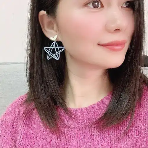 b857无耳洞耳夹女爱心耳环韩国网红气质耳饰修脸型镂空五角星耳钉