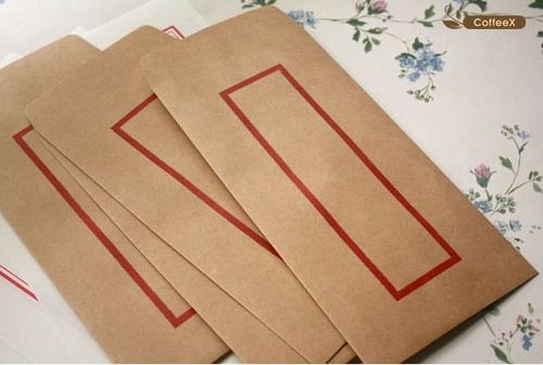 信封古式中国古风情书信纸套装红框唯美典雅信封