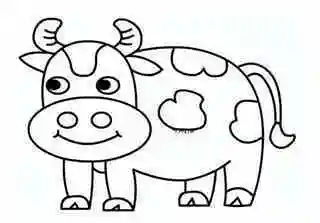 牛的简笔画卡通可爱牛的简笔画步骤