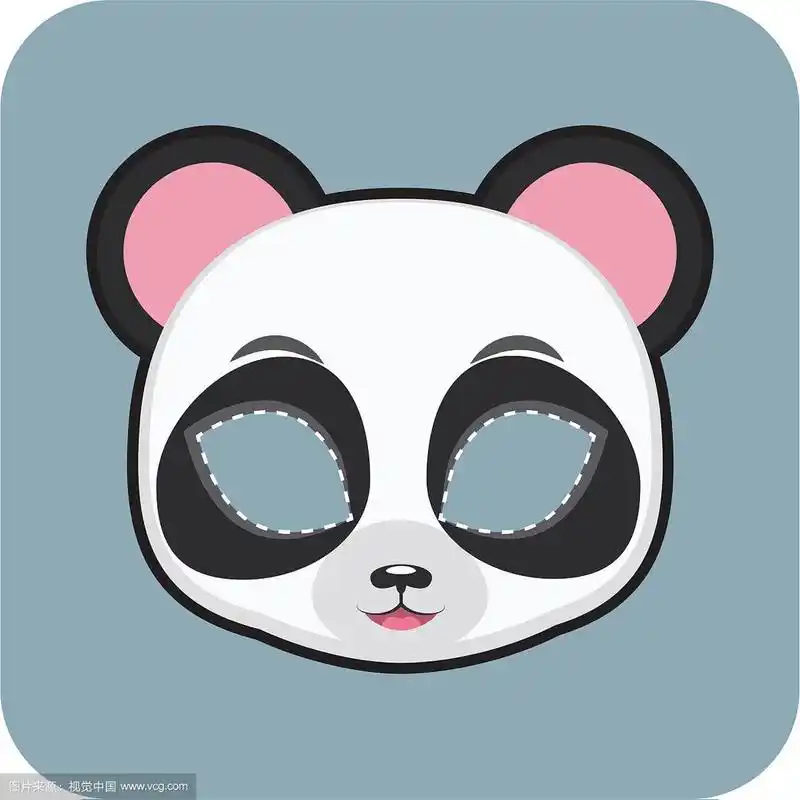 万圣节和其他庆祝活动的熊猫面具