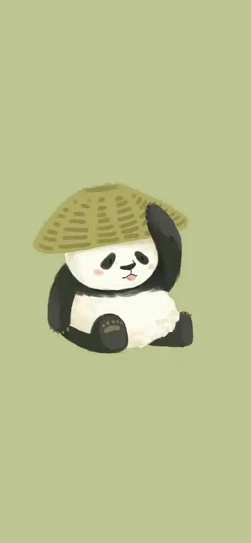 可爱国宝熊猫手绘手机壁纸_动物_手机壁纸下载_美桌网