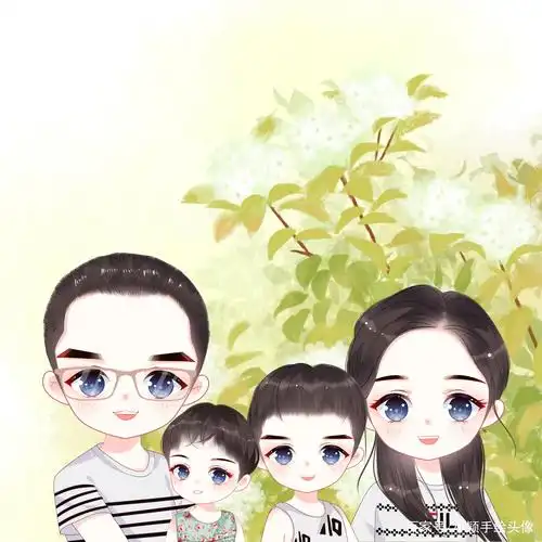 一家四口微信头像,温馨全家福,幸福如此简单
