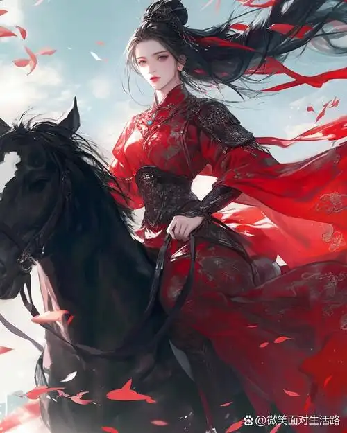 古风商用|为国浴血奋战的绝美女将军 古风女将人物插画分享