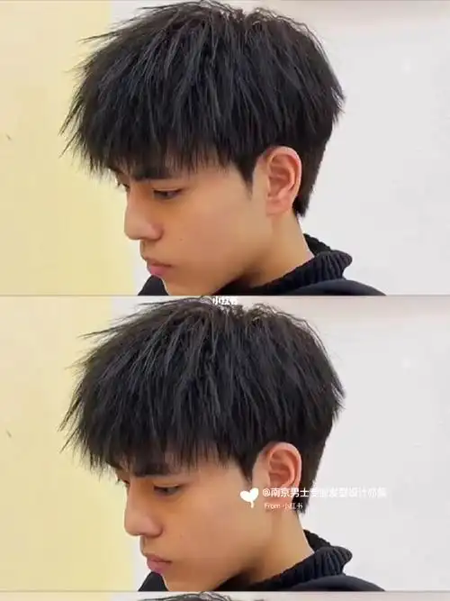 男生超自然立体摩根碎盖自然立体无需打理