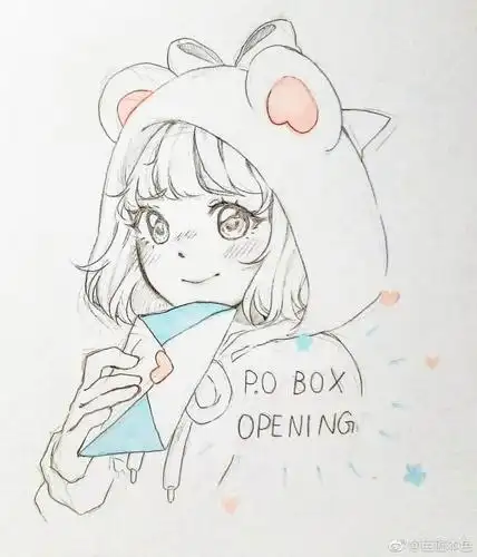 微博绘画素材,练手,动漫素描,可爱,二次元