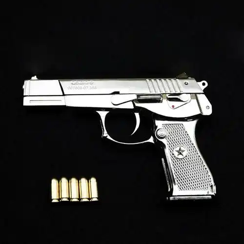 05 抛壳92式仿真全儿童枪比1模型合可拆卸手抢不可发射 银色 5弹 消音