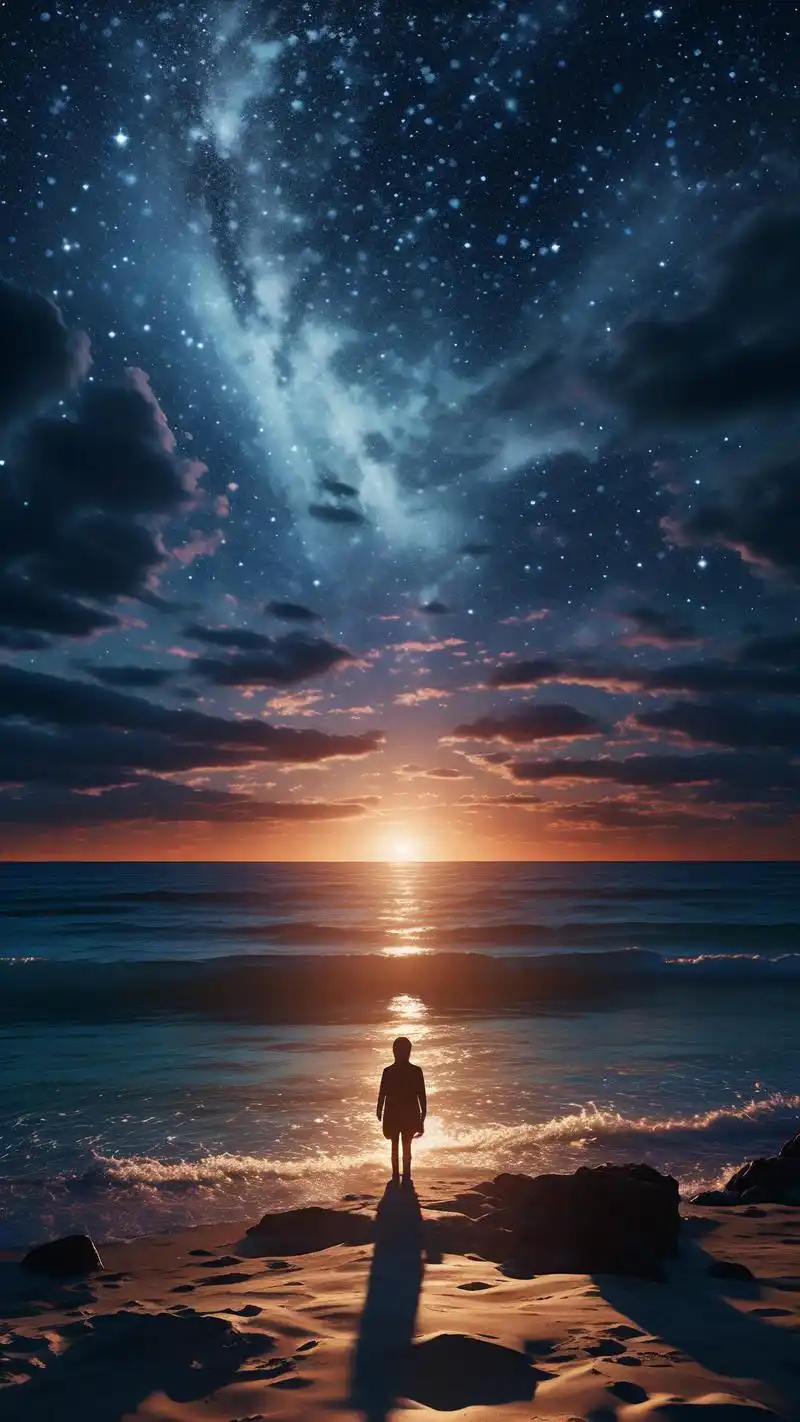 93孤独海边的伤感夜晚壁纸98