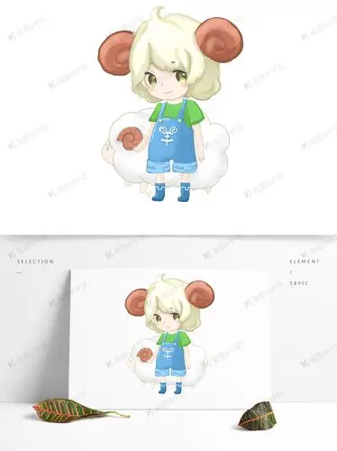 十二星座卡通可爱q版白羊座孩子手绘.