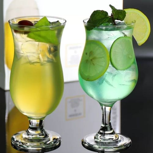 利比无铅玻璃椰林飘香果汁杯蓝色夏威夷鸡尾酒杯高脚玻璃杯家用