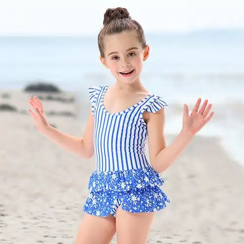 13日0点:儿童泳衣女童 公主幼儿宝宝1-8岁连体洋气婴儿女孩裙式温泉