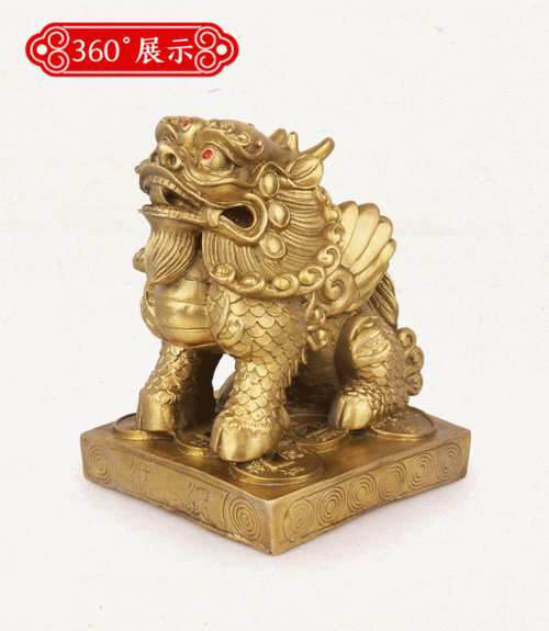 天御阁铜貔貅摆件一对大号纯铜貔貅风水招财工艺品客厅玄关前台办公室