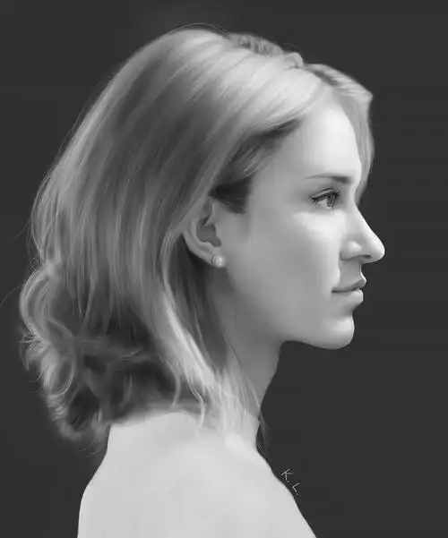 纯侧人物黑白练习|插画|创作习作|lyakone_原创作品-站酷zcool