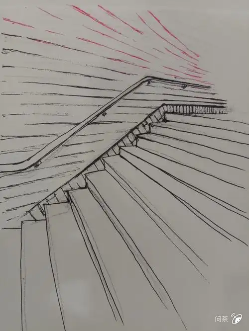 「原创」「手绘」楼梯口的等待,是你吗? - 绘画 - 波洞星球boodo