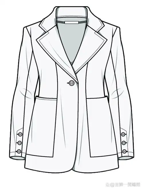 06服装设计款式图|西服款式图|可临摹练习 94对于通常对称的西装
