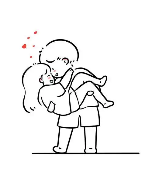 情侣简笔画简笔画人文绘画