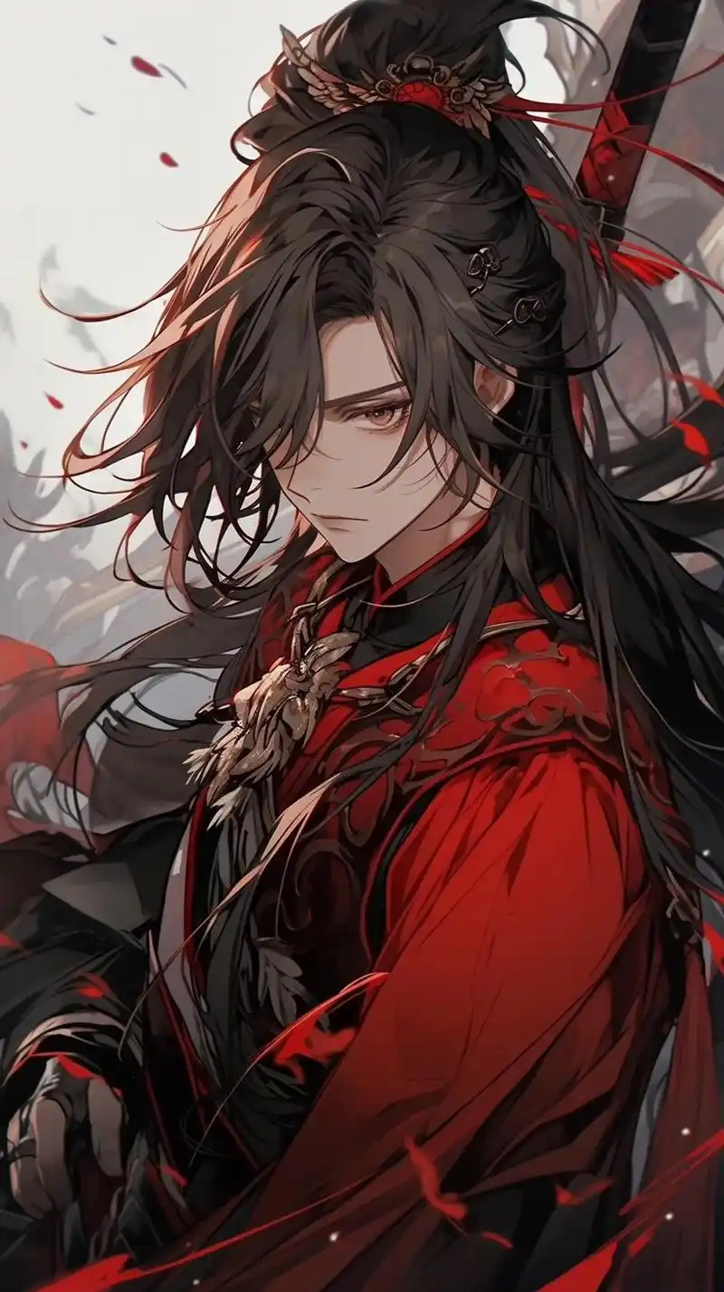 邪魅古风男主.对黑发红衣真的毫无抵抗力啊!#ai绘画 #邪魅 - 抖音