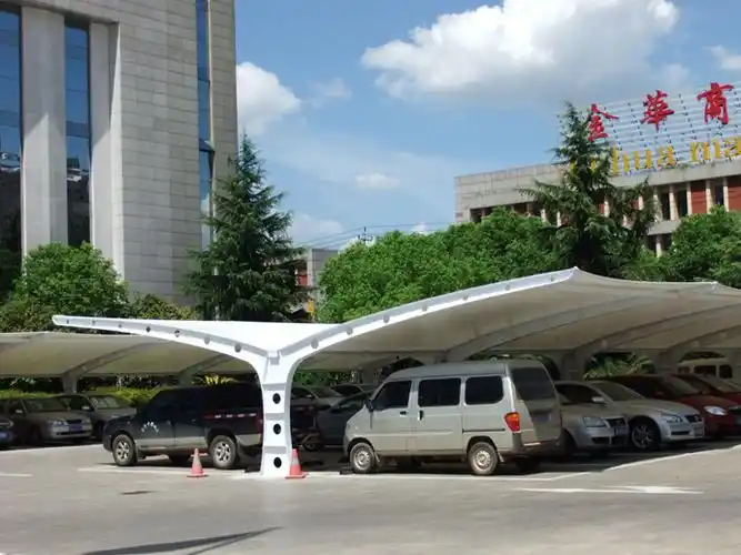 汽车停车棚双排|电动车停车棚,汽车棚,景观棚,推拉篷-苏州鑫美德膜