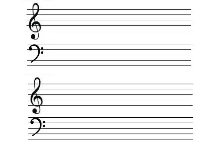 五线谱卡片含空白五线谱,可自己编辑ppt