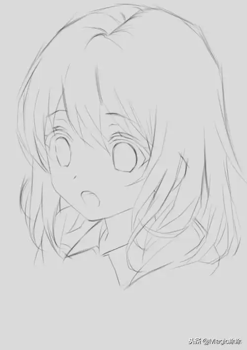 手绘动漫人物教学:素描风萌萌哒短发女孩