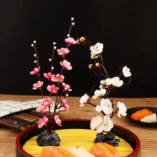 拼盘菜品摆盘酒店餐厅摆盘装饰梅花樱花草创意小摆件围边点缀