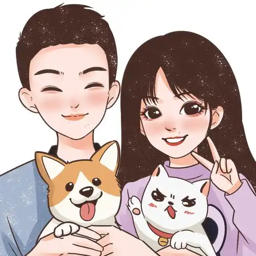 手绘q版头像设计卡通人物情侣真人照片转手绘漫画手绘礼物约稿