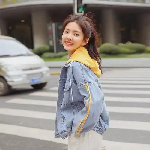 12女大童13少女孩14初中学生15青少年16岁短款17牛仔外套女秋冬装