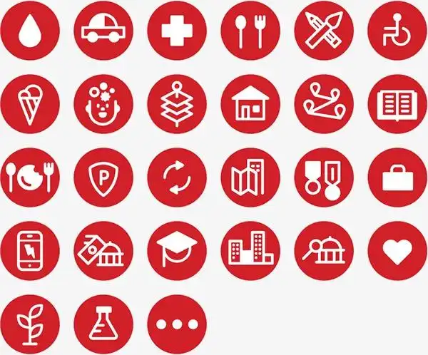 创意红色扁平图标