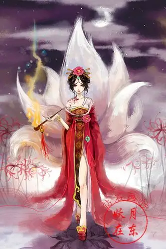 正品新款5d魔方方圆钻石唯美古风彼岸花九尾狐十字绣套件