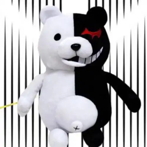 包邮新品弹丸论破校长黑白熊公仔超大毛绒玩具抱枕毛绒布艺类玩具