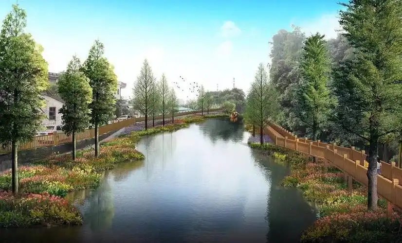 黎滘小学北侧河道清淤,疏通;黎窖村中心河道北段拓宽,驳岸美化,打造木