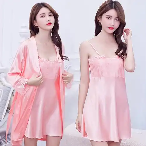 臣轩新品春秋夏季丝绸性感睡衣女***情趣吊带裙冰丝睡裙薄款睡袍 - 17