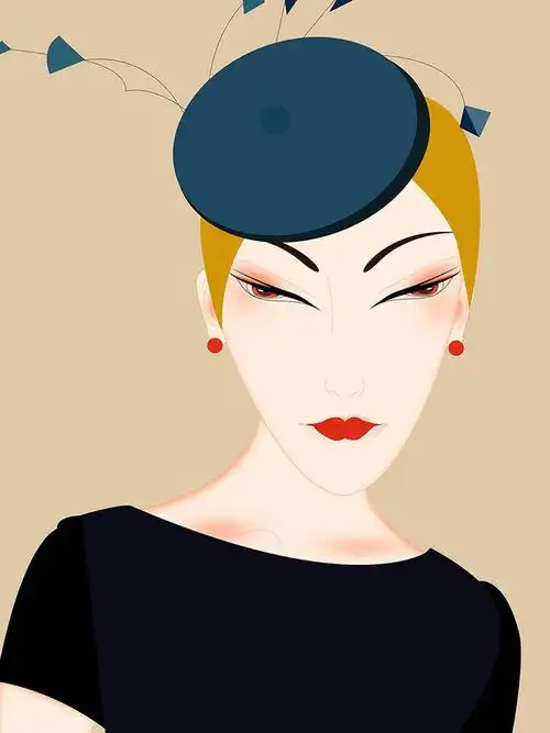 高冷优雅女士插画