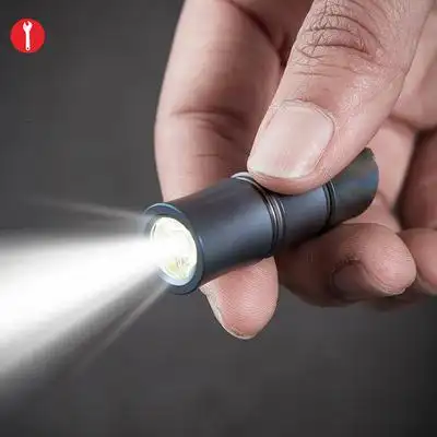 迪拓钛合金手电筒迷你可充电强光超亮微型便携随身袖珍亮小手电