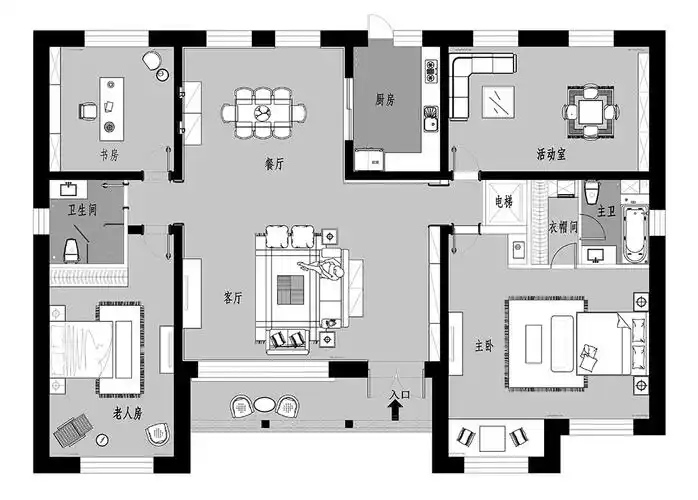 200平别墅户型图
