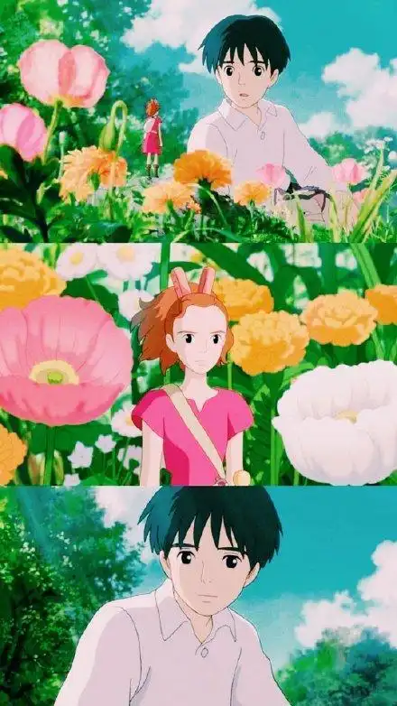 借东西的小人阿丽埃蒂壁纸(宫崎骏动漫卡通治愈系拼接无水印手机壁纸