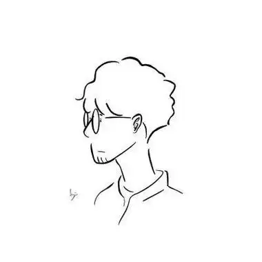 线条简笔画男生头像可爱