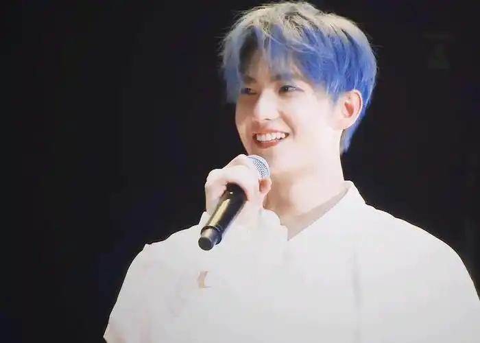 看蓝色头发杨洋,这要是参加练习生之类的节目,得c位出道吧