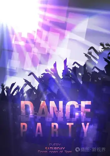 舞蹈晚会海报背景模板-矢量图