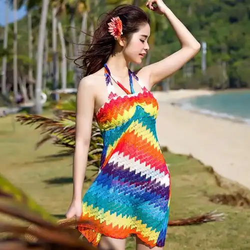 2014汐诗威新款 波西米亚风性感比基尼平角三件套女泳装泳衣批发