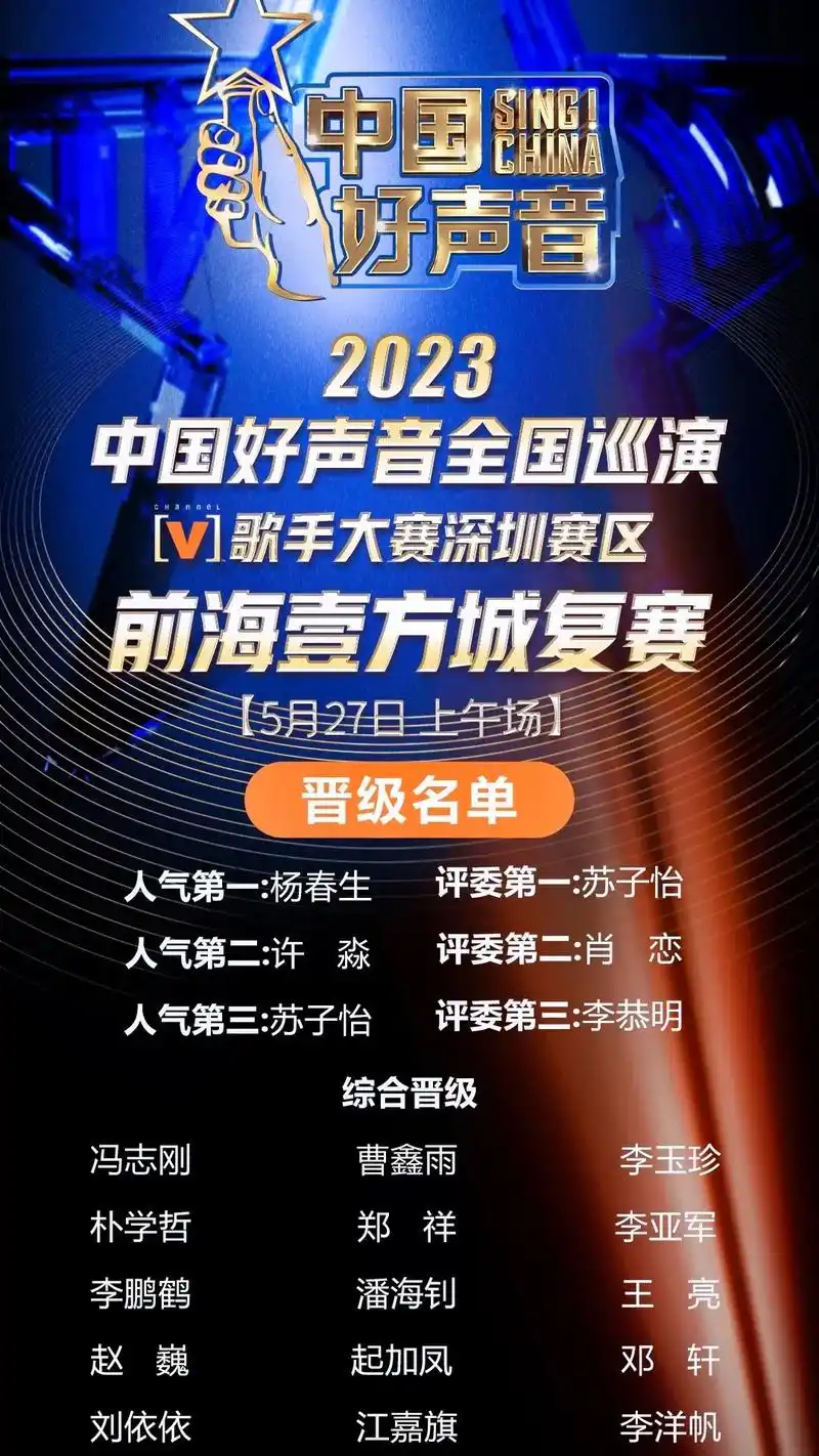 27—5.28晋级名单.#中国好声音 #深圳赛区 #晋级 - 抖音