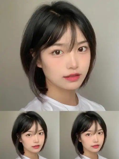 纯欲感精致短发法式刘海减龄显脸小