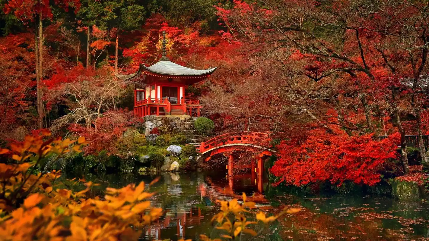 美丽的日式公园风景图片高清宽屏壁纸
