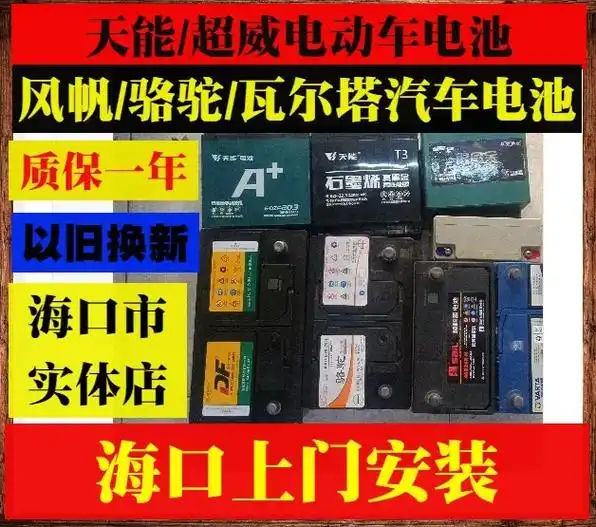 电动车电池汽车电池以旧换新海口上门安装.
