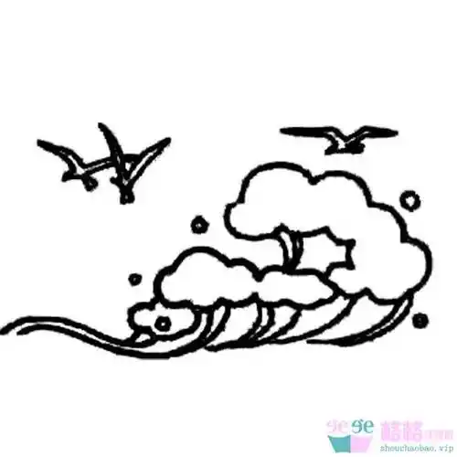 海浪简笔画海浪简笔画简单又漂亮