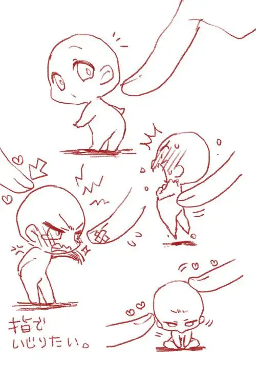 q版角色多人模板#绘画参考##模板