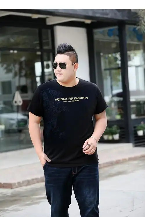 新品肥胖男装肥胖男装短袖t恤加肥加大胖子肥佬胖人大