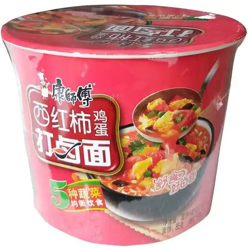 康师傅方便面经典西红柿鸡蛋打卤面111g*12桶泡面桶装桶面整箱