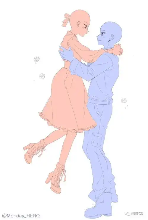 绘画参考丨双人舞蹈姿势素材 - 知乎